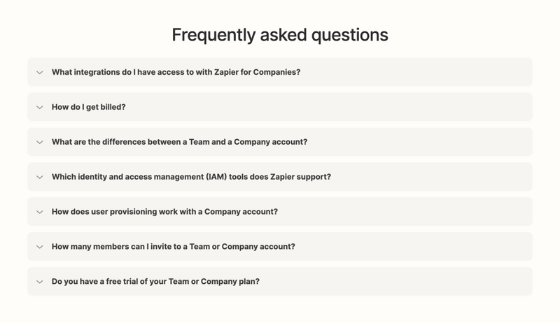 Zapier
				faq ui component