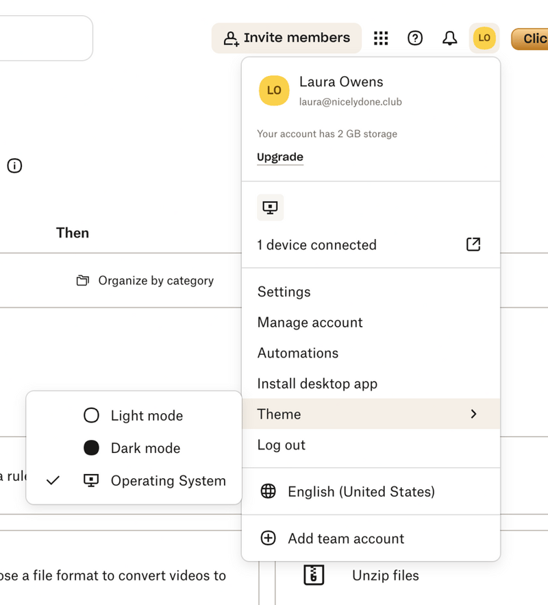 Dropbox
				theme settings ui component