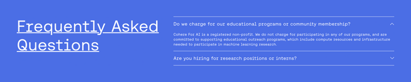 Cohere
				faq ui component