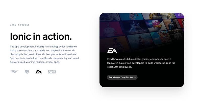 Ionic
				testimonial ui component