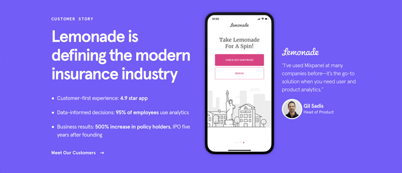 Mixpanel
				testimonial ui component