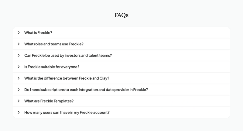 Freckle
				faq ui component