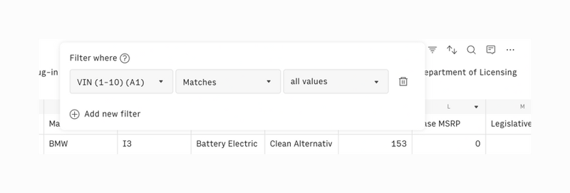 Rows
				sorting & filtering ui component