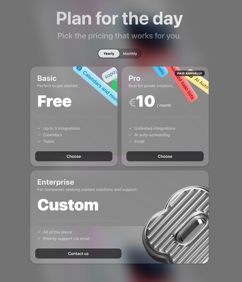 Amie
				pricing section ui component