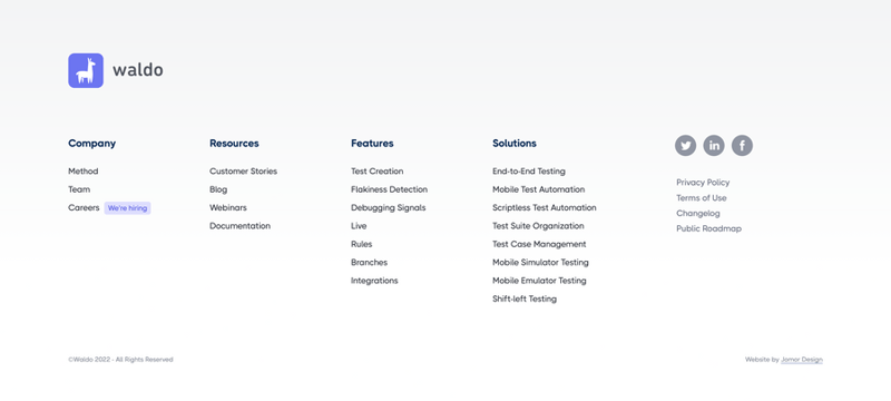 Waldo
				footer ui component