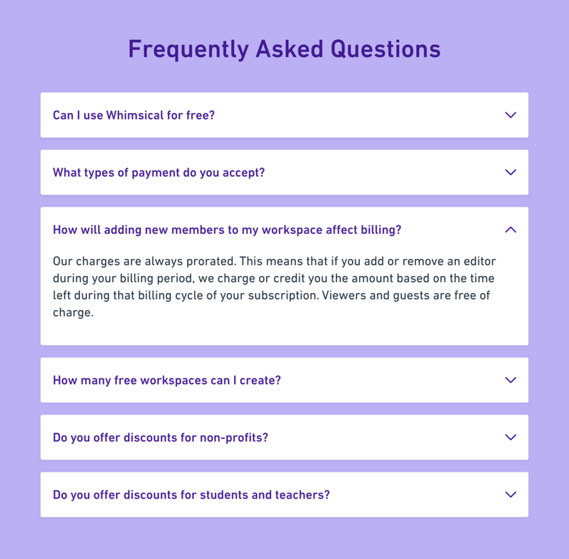 Whimsical
				faq ui component