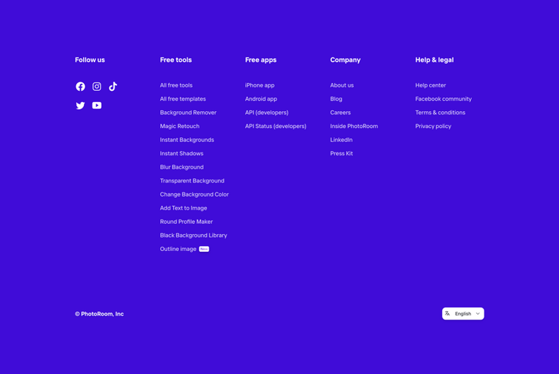 Photoroom
				footer ui component