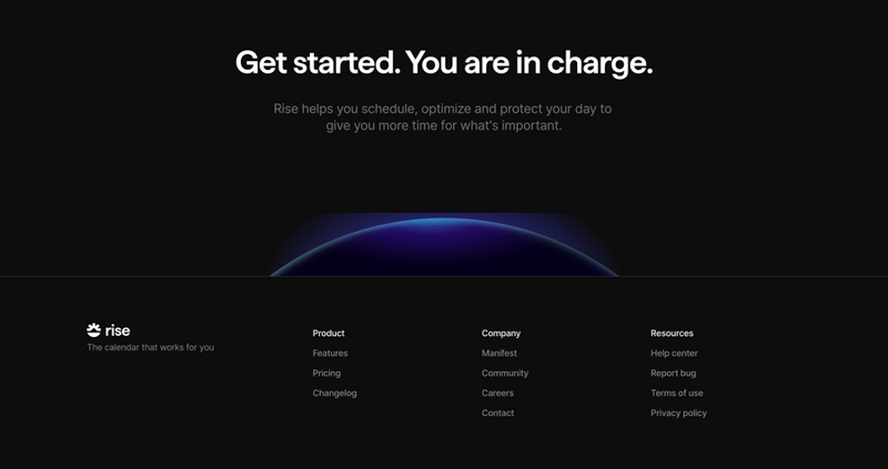 Rise
				footer ui component