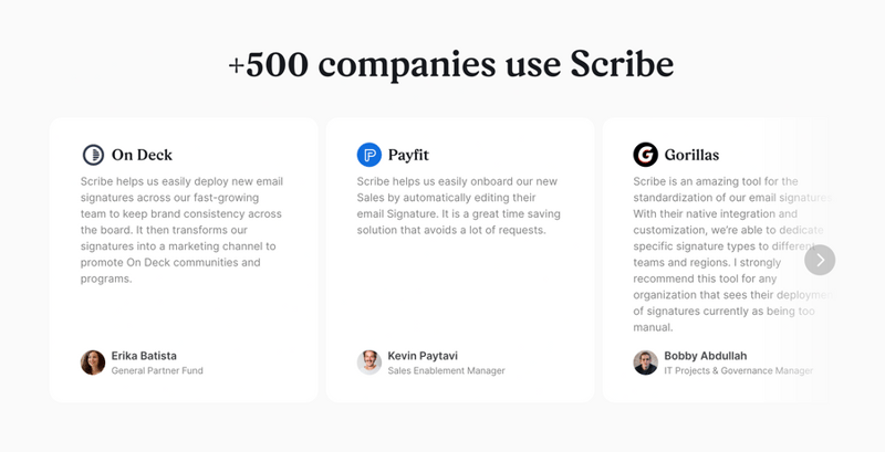 Scribe
				testimonial ui component
