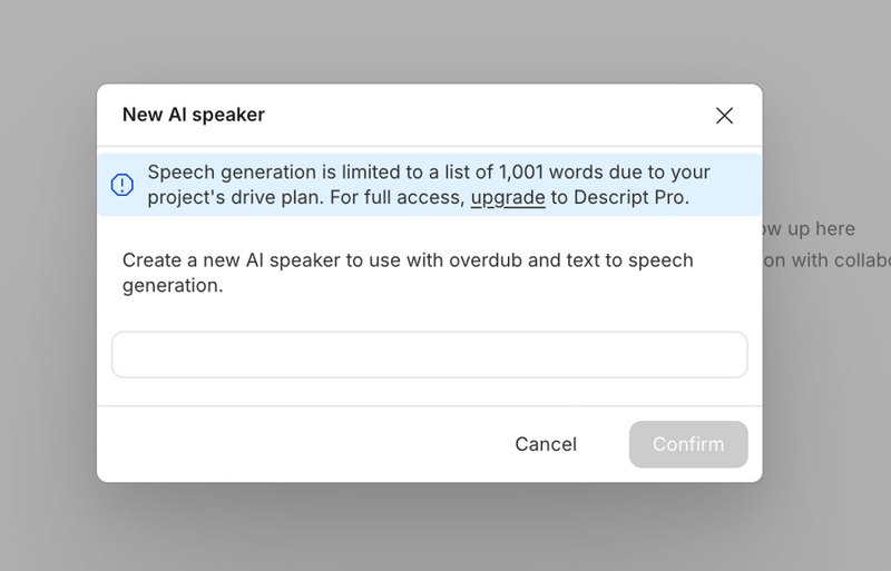 Descript
				upgrade your plan ui component