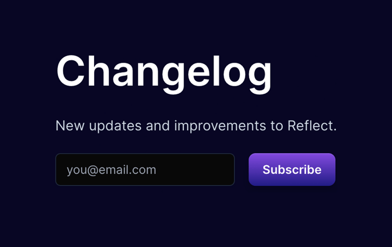 Reflect
				newsletter signup form ui component