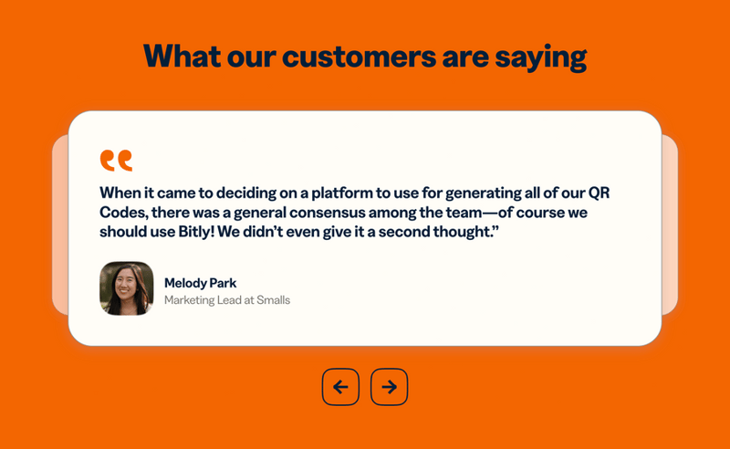 Bitly
				testimonial ui component