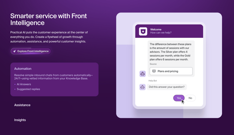 Front
				artificial intelligence ui component