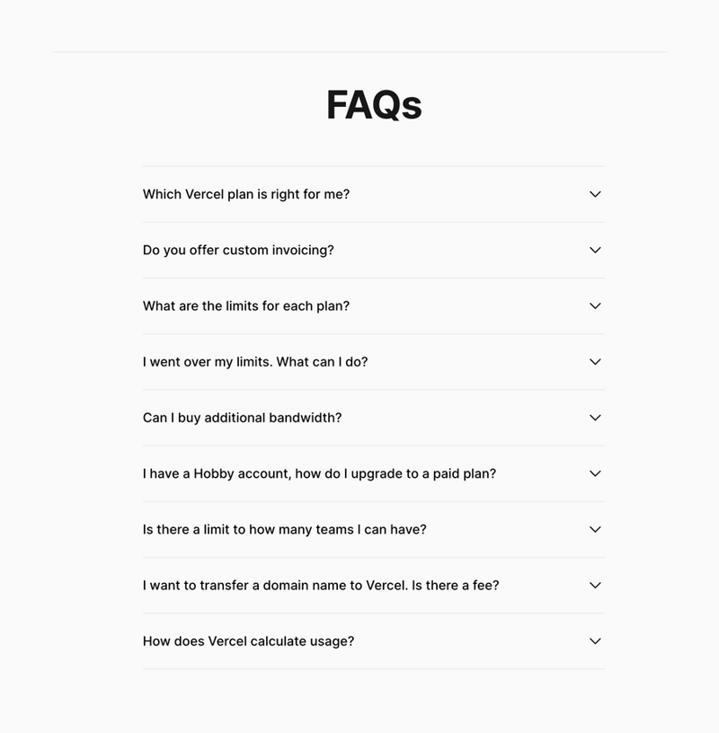 Vercel
				faq ui component
