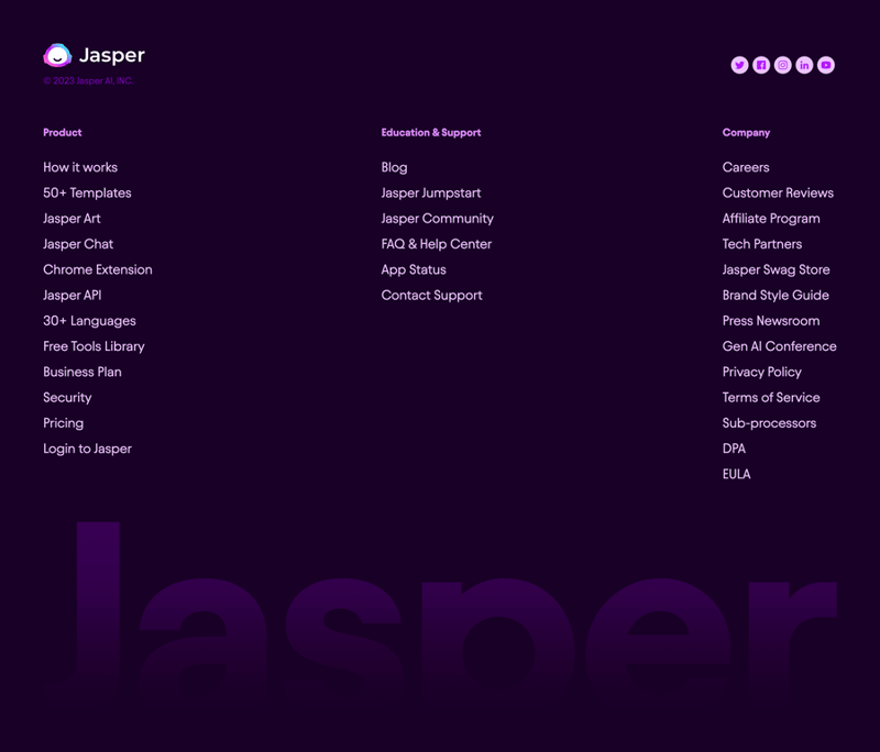 Jasper
				footer ui component