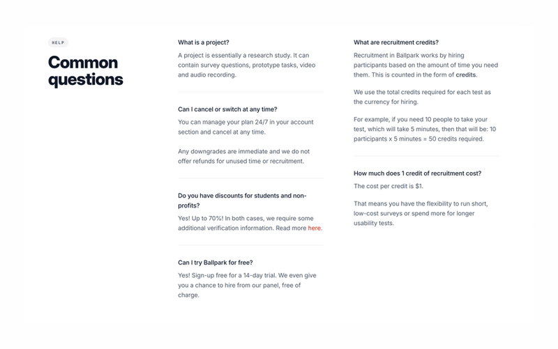 Ballpark
				faq ui component