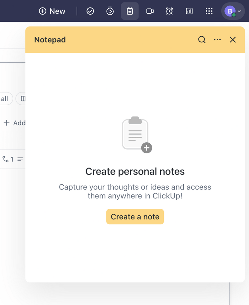 ClickUp
				empty state ui component
