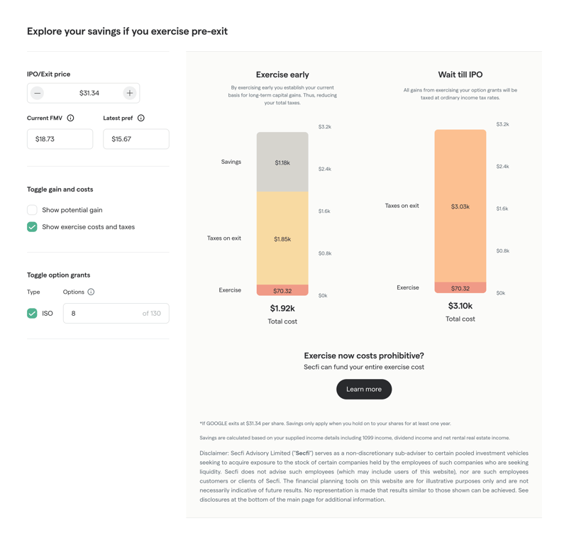 Secfi — Charts component