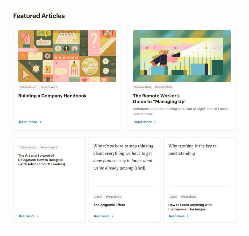 Todoist — Grid list component