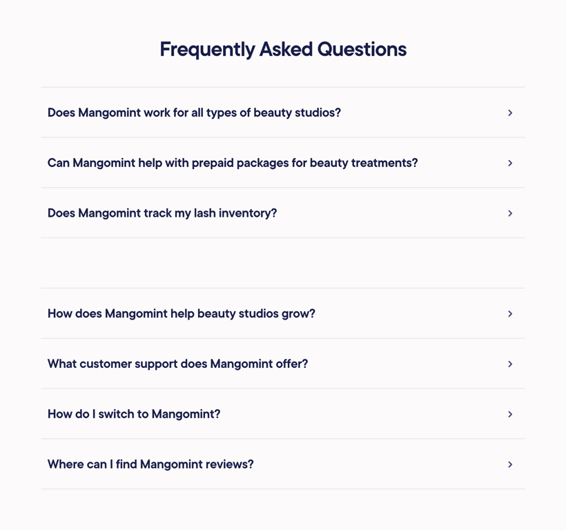 Mangomint — FAQ component