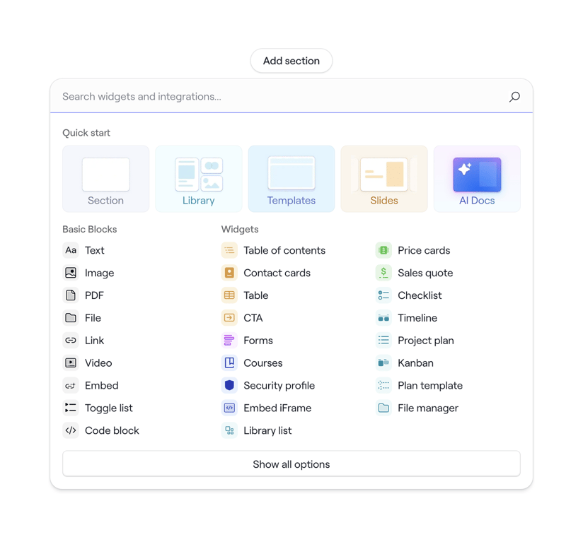 Dock — Dropdown menu component