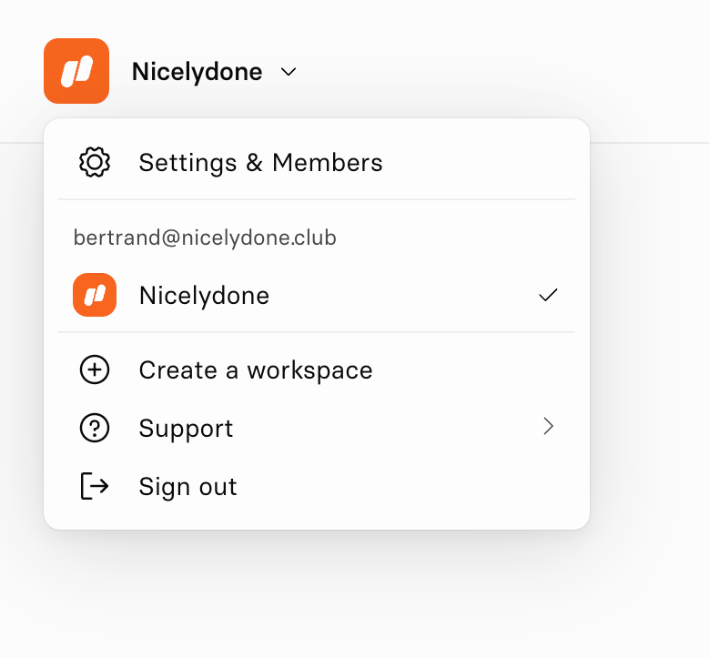 Current — Dropdown menu component