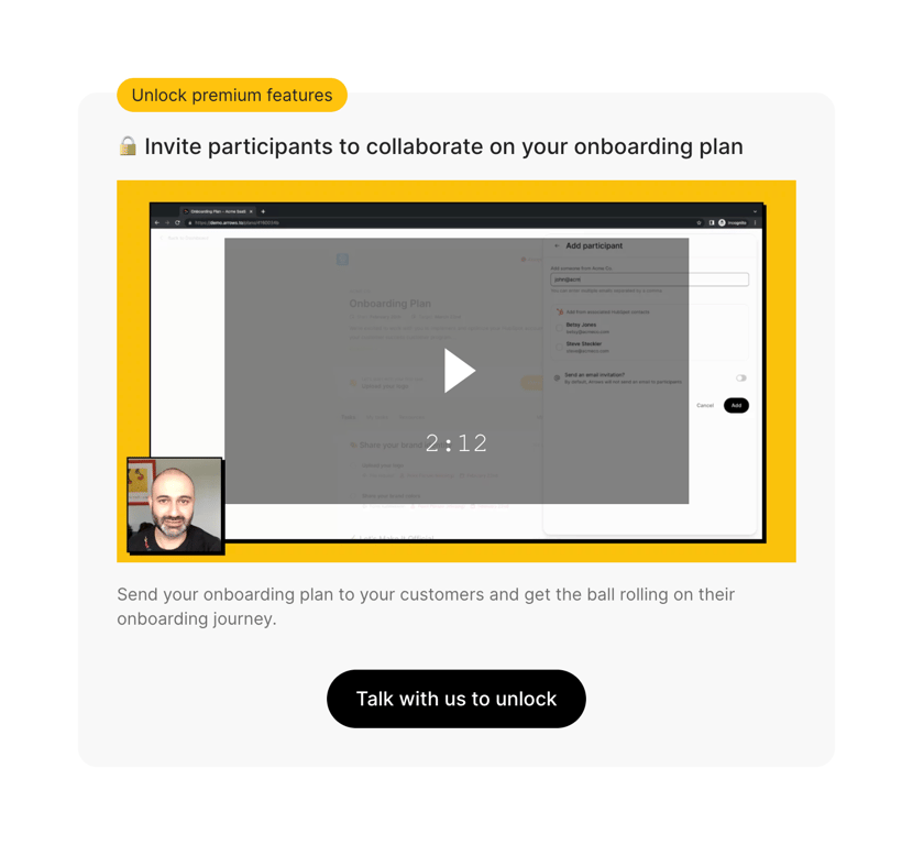 Arrows — Upgrade your plan component