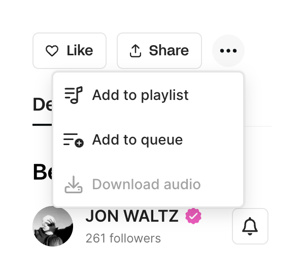 Sound.xyz — Dropdown menu component