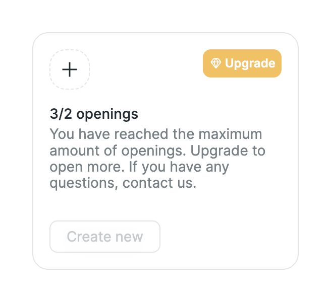 Hireproof — Upgrade your plan component