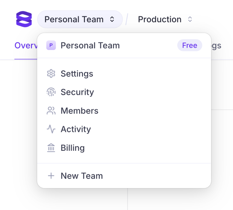 Evervault — Dropdown menu component