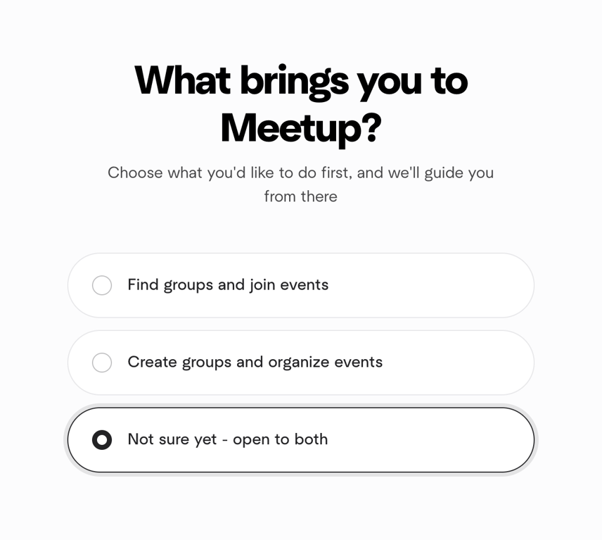 Meetup — Checkbox & radio component