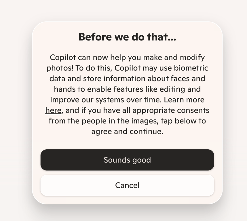 Copilot — Modal component