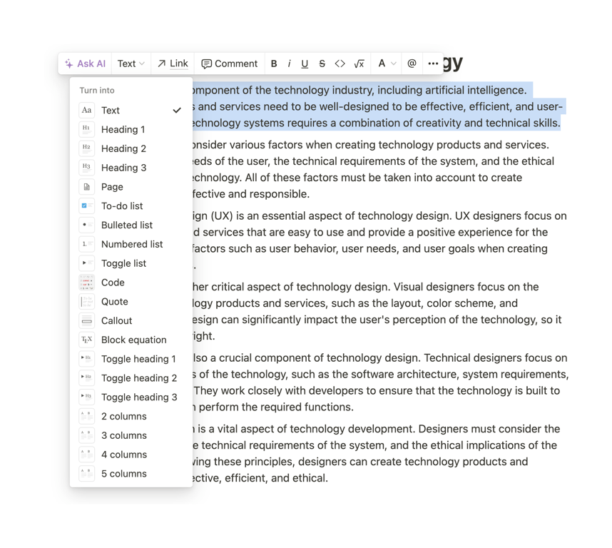 Notion — Toolbox component