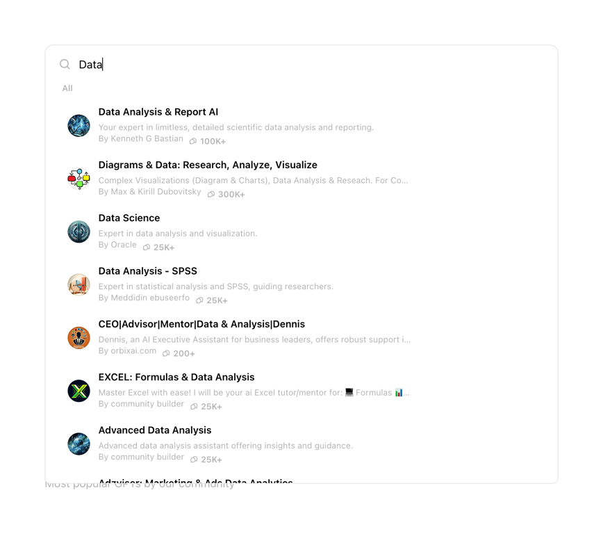 ChatGPT — Input search component