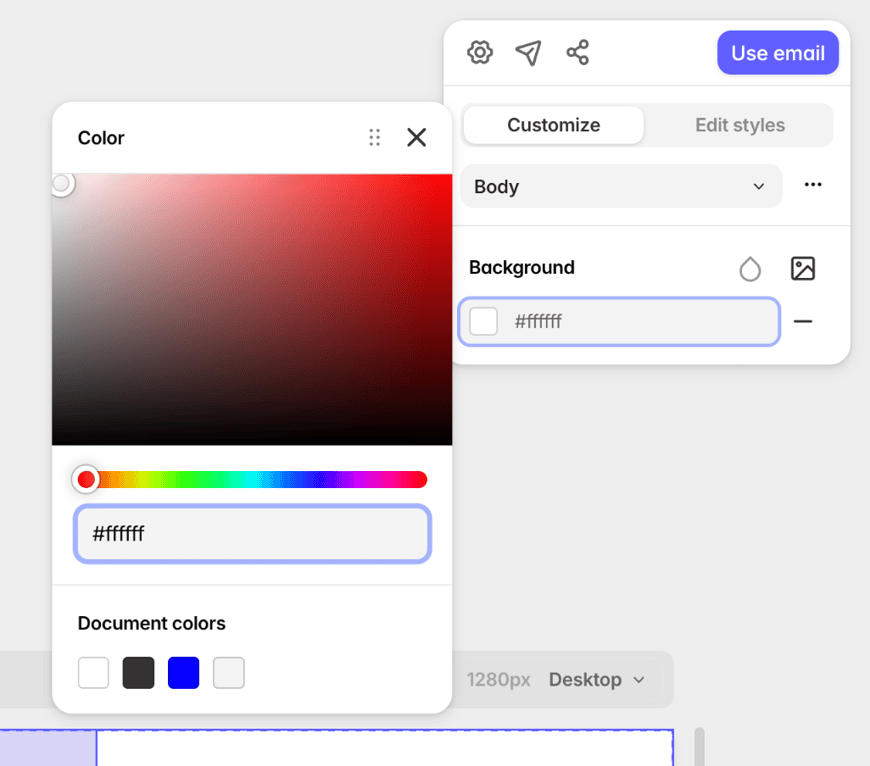 Tabular — Color picker component