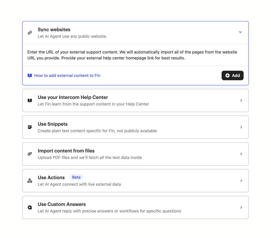 Intercom — Accordion component
