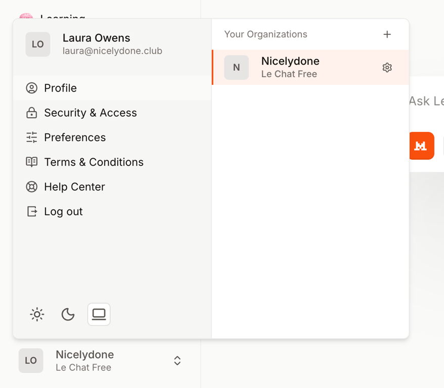 Mistral — Dropdown menu component