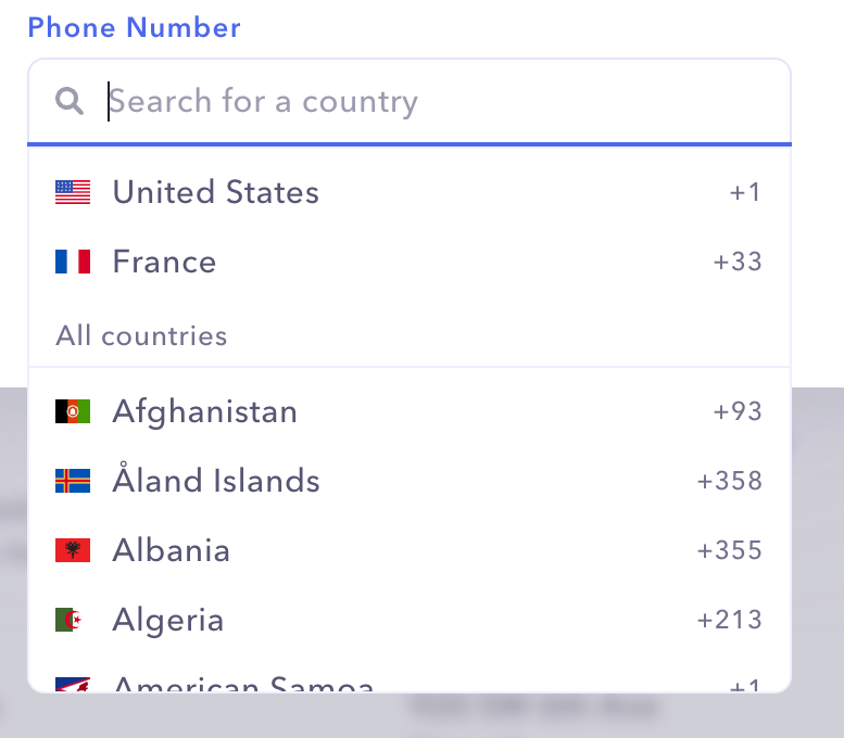 Mercury — Input phone number component