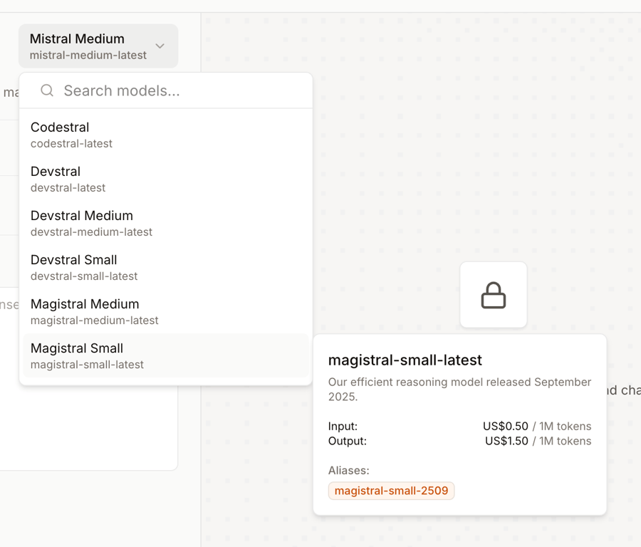 Mistral — Input select component