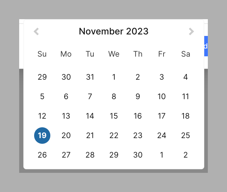 Plane — Datepicker component