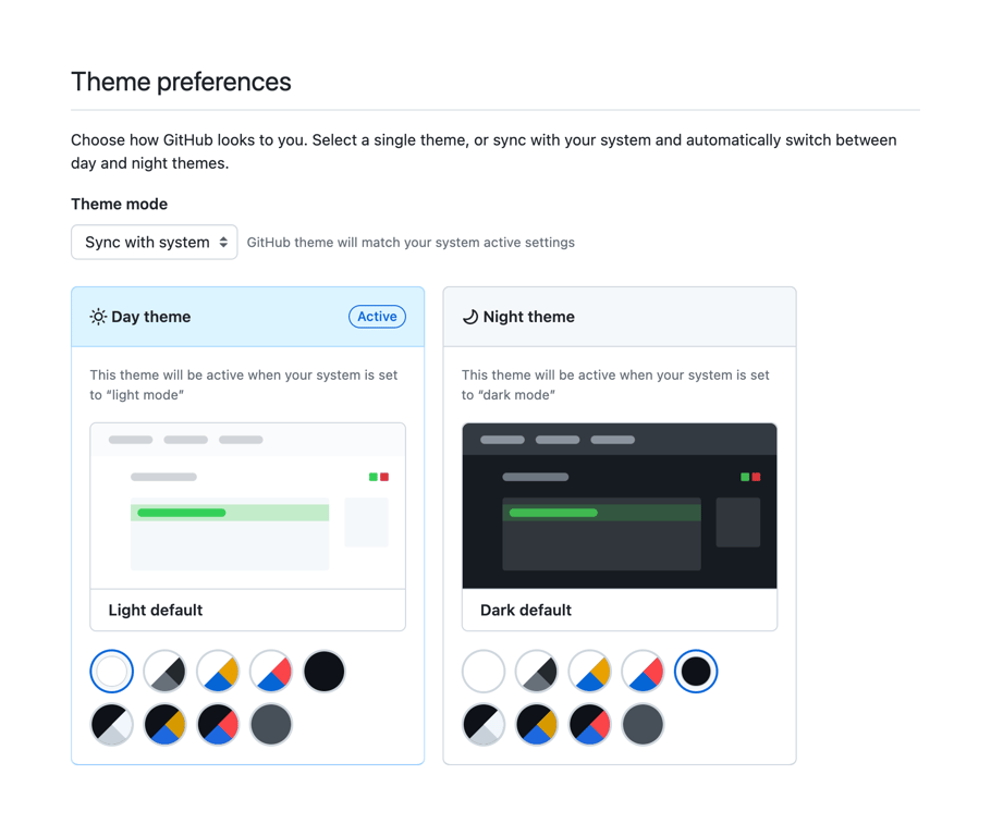 Github — Theme settings component