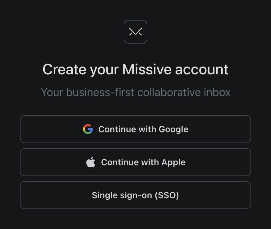 Missive — Social login button component