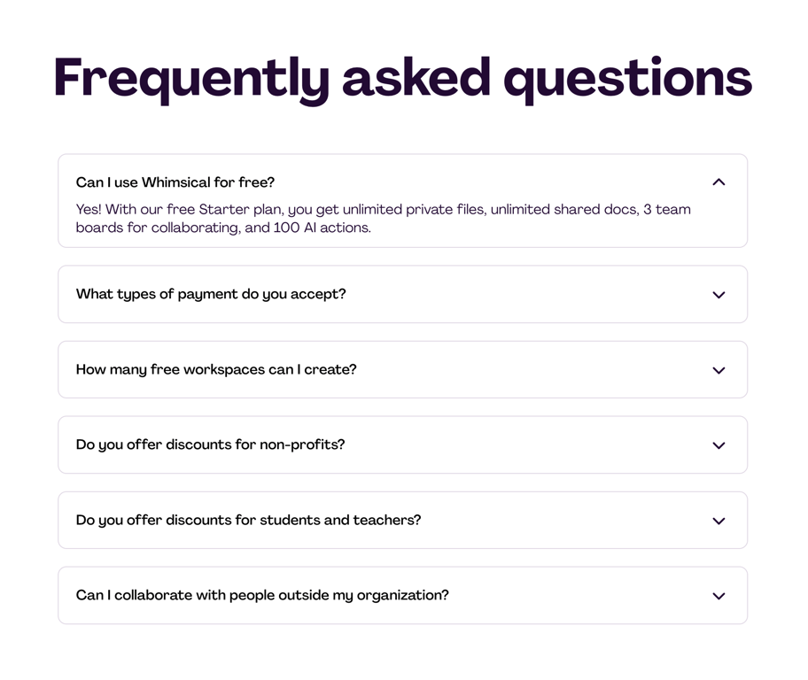 Whimsical — FAQ component