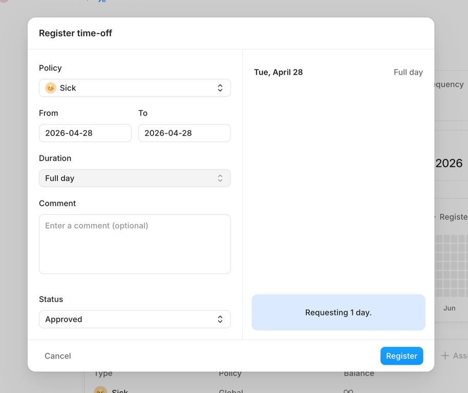 Aboard — Modal component