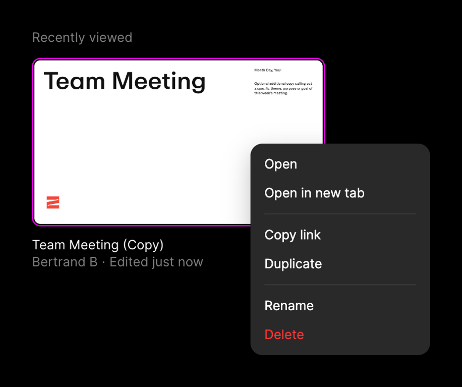 Tome — Dropdown menu component