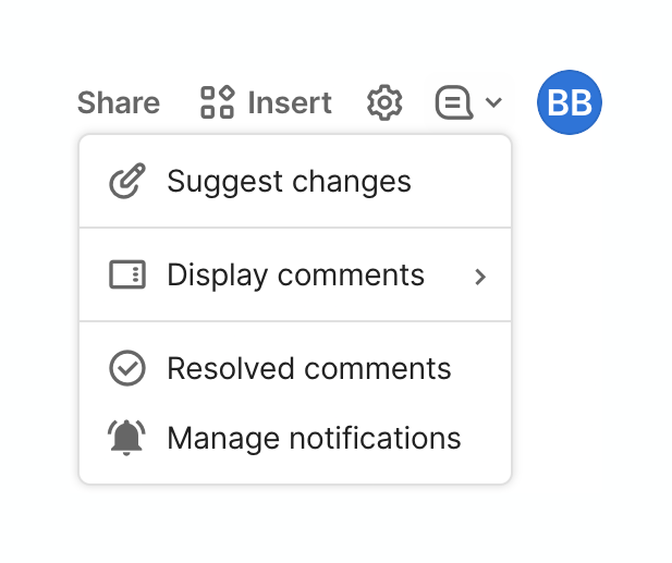 Coda — Dropdown menu component