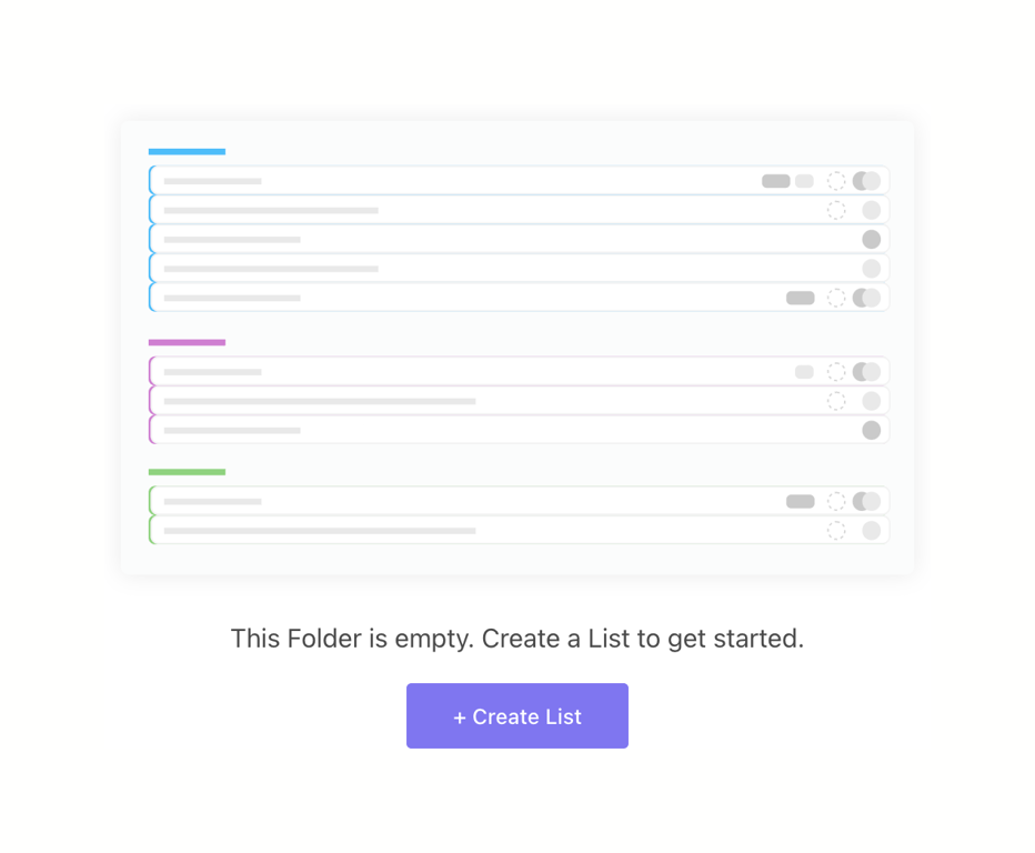 ClickUp — Empty state component
