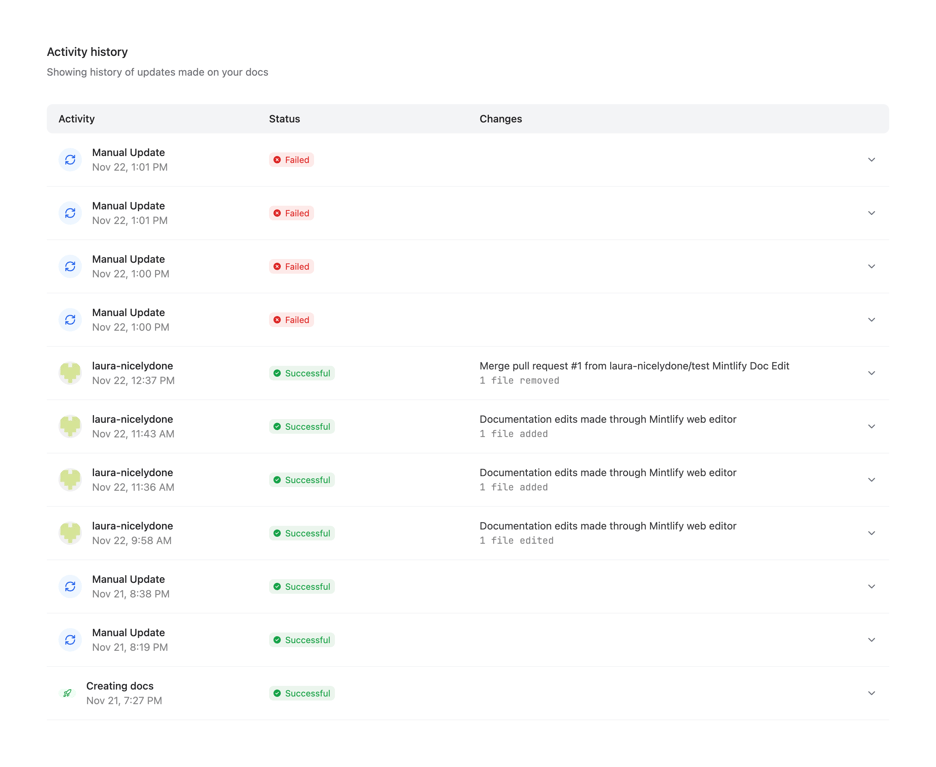Mintlify — Table component