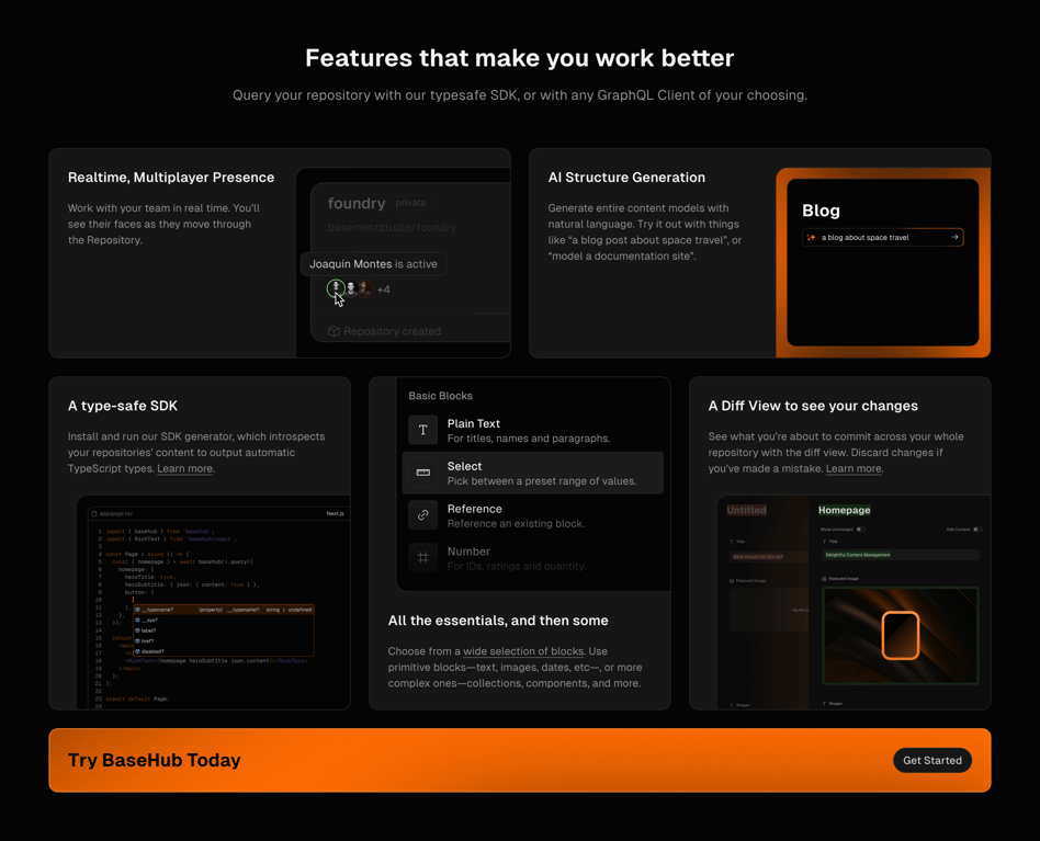 Basehub — Bento box component