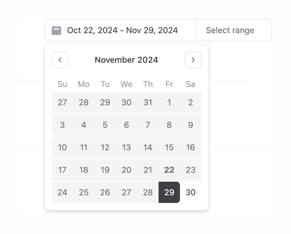 Mintlify — Datepicker component